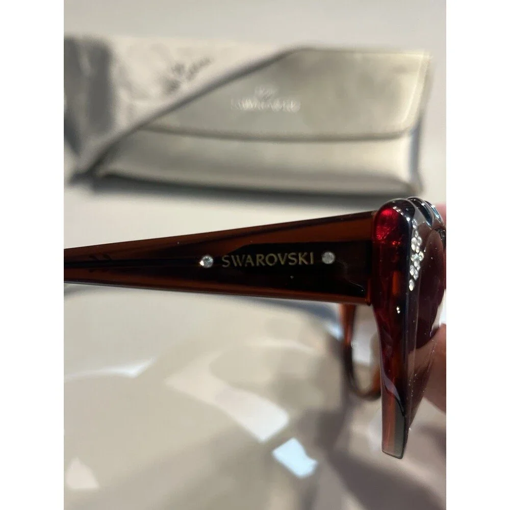 SWAROVSKI Daisy Crystals Brown Frame Sunglasses SW55 45F 58-15 135
